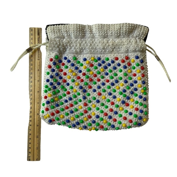 Vintage 1970s Candy Dot or Candy Bead drawstring bag - Picture 8 of 8